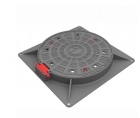 Ductile Iron Heavy Duty Manhole Circular Cover with Square Frame Ventilated Manual Locking, D400