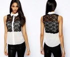 2014 Sexy Design Long Sleeve Women Fashion Lace Blouse   LC-68770