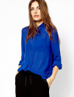 2014 Latest Exposed Zip fashion woman chiffon blouse   LC-70044