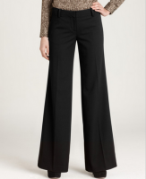 Twill wide-leg pants