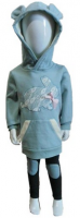 Girls' cartoon rabbit hoody and pants suit - WKAF4GSE05