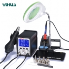 YIHUA 995D+ upgrade version LCD 2 in 1 SMD rework station with Magnifying Lamp accompany with bracket plate