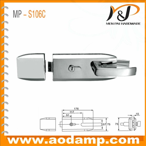 Glass door lock