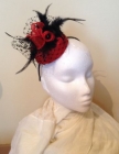 Red and Black coloured Fascinator