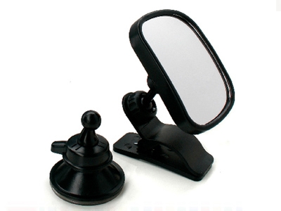 Mirror with sucker and clip